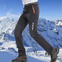 Мужские уличные Мягкие штаны Gore-Tex с подкладкой плюс бархат со светоотражающими походными брюками Militar камуфляж мужские комбинезоны s