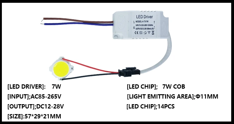 3 Вт 5 Вт 7 Вт 10 Вт 12 Вт 15 Вт COB светодиодный+ драйвер Источник питания встроенное освещение постоянного тока 85-265 в выход 300 мА трансформатор