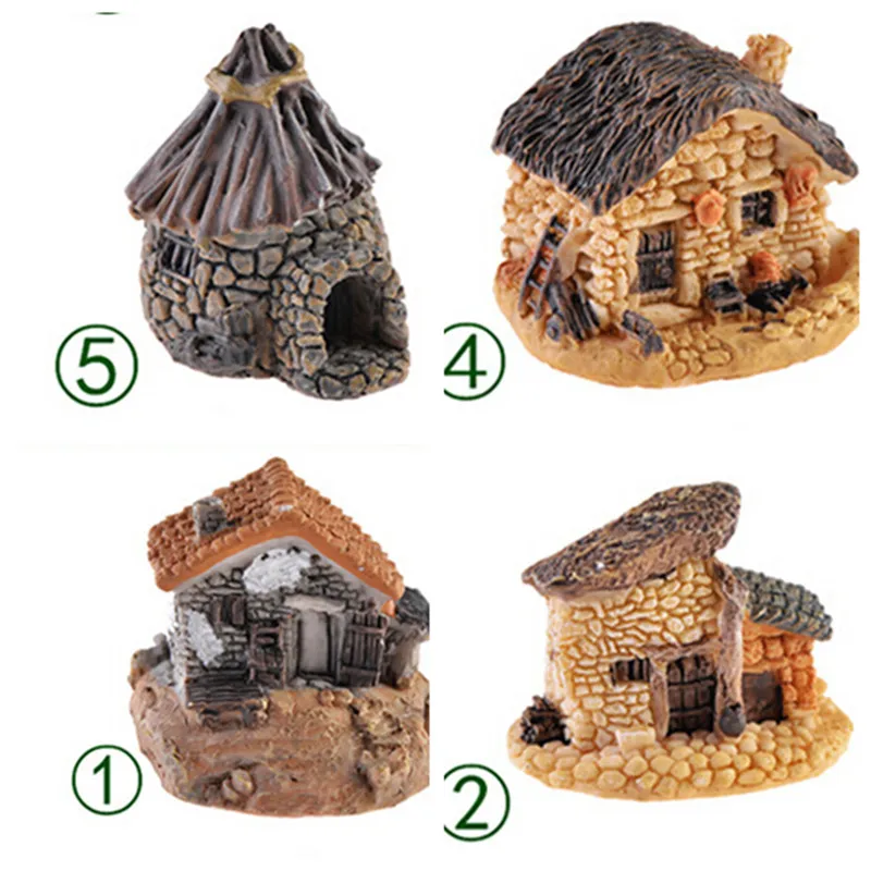 Goede 8 stijlen Stenen Huis Fairy Tuin Miniatuur Craft Micro Huisje Landschap Decoratie Voor DIY Hars Ambachten