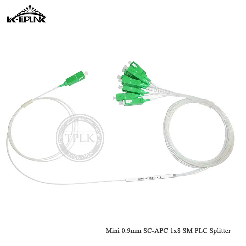 

Mini 0.9mm SC-APC 1x8 SM PLC Splitter SM Steel Tube SC/APC 8 Ports Fiber Optic PLC Splitter FTTH accessories In Line Hot selling