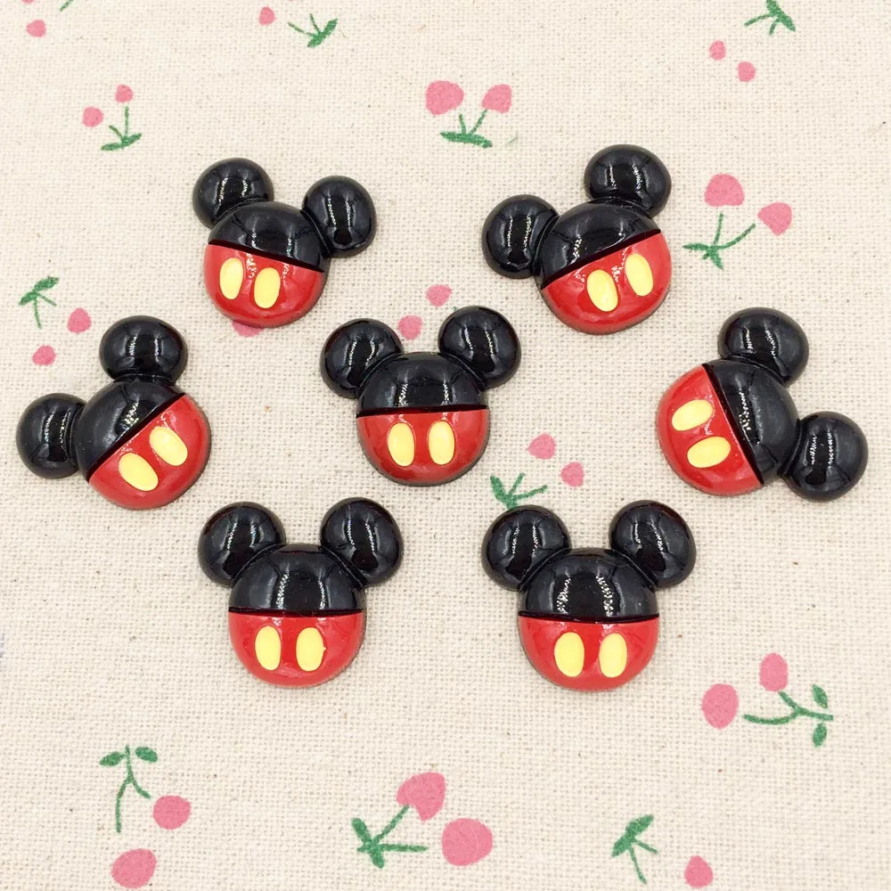 

10Pieces Flat Back Resin Cabochon Kawaii Cartoon Mouse Flatback Embellishment Accessories Scrapbooking Craft Making:26*30mm