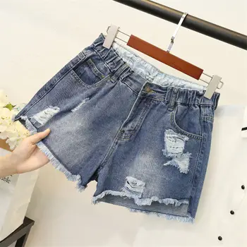 

5XL Vintage Jeans Shorts Women With High Waist Denim Plus Size Jeans Short Feminino Summer Casual Streetwear Denim Shorts Q1350