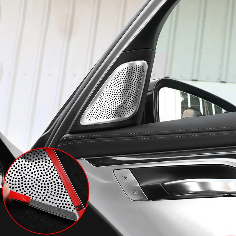 

2x Steel Fit For BMW 7 Series G11 G12 16-18 Front Door Speaker Panel Trim Cover