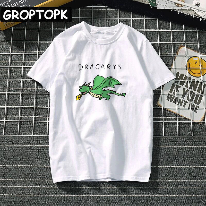 

Dracarys Arya Stark Man's T Shirt Fashion 2019 Men Tshirt Summer Cotton Game of Thrones Harajuku Tops T-shirts Anime Streetwear