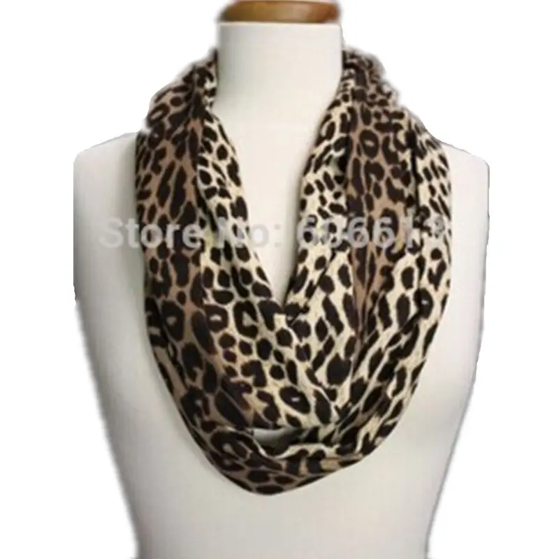 

High Quality Fashion Leopard Women Animal Print Scarf Infinity Circle Loop Snood Free Shipping