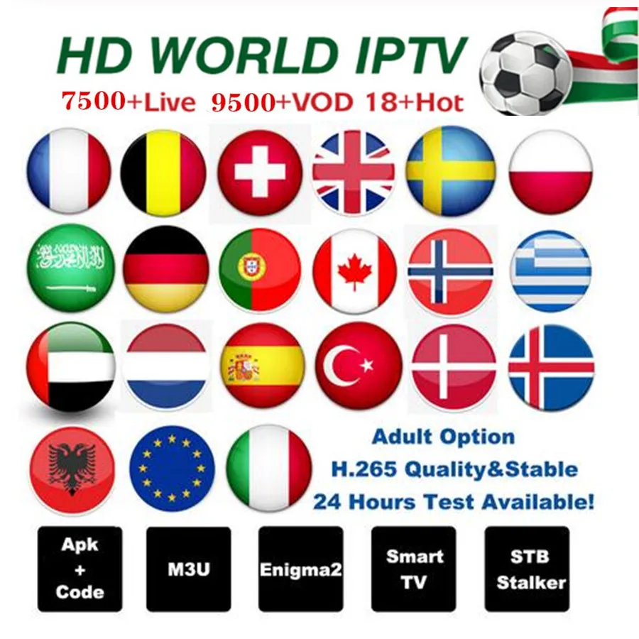 

Full HD World IPTV+6000 Live 9000 VOD Adult 4K Europe Dutch French Spain Germany Itlay Arabic USA IPTV subscription Smart TV M3U