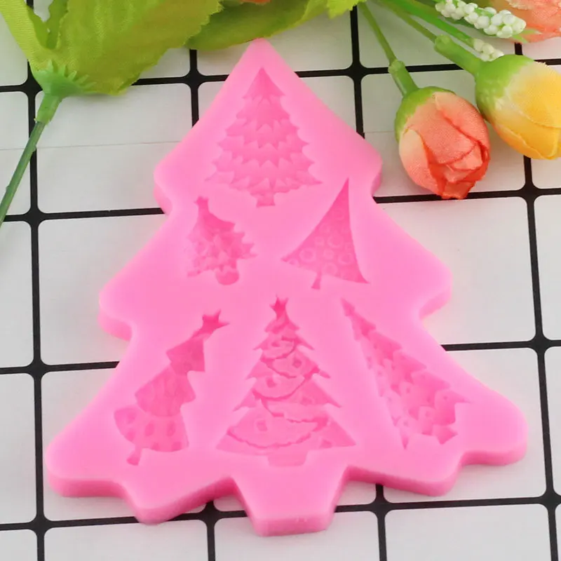 

Fondant Cake Silicone Mold Christmas Tree Leaf Shape Chocolate Biscuits Mould DIY Kitchen Baking Cake Decoration Tool Soap Mold