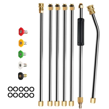 

Powerful Pressure Washer Extension Wand Set, 7.5Ft Replacement Lance, 1/4 Inch Quick Connect, 30 Degrees Curved Rod Extension