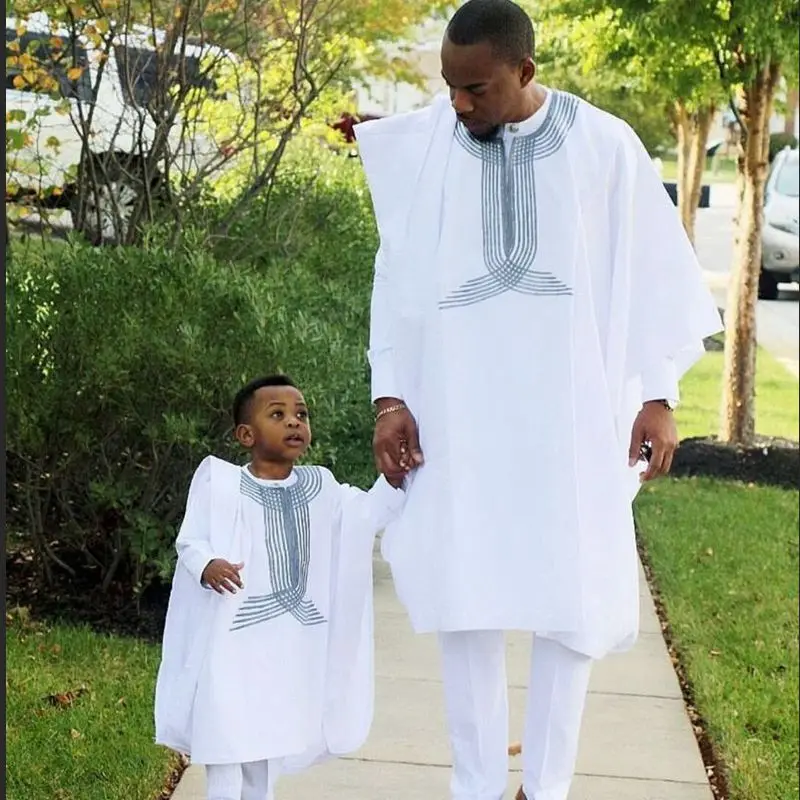 

H&D african men boy clothing 3 pieces set kid father son dashiki shirt africa bazin riche outfit clothes tops pant suits ph3068