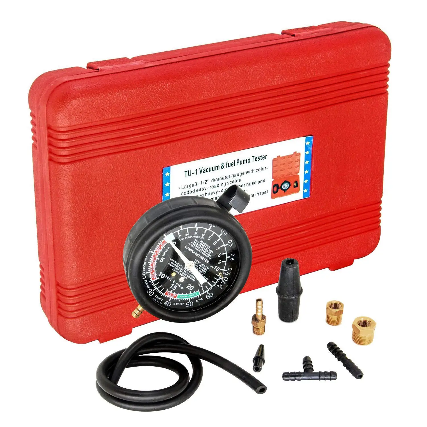 

HFS (R) Carburetor Carb Valve Fuel Pump Pressure & Vacuum Tester Gauge Test Kit