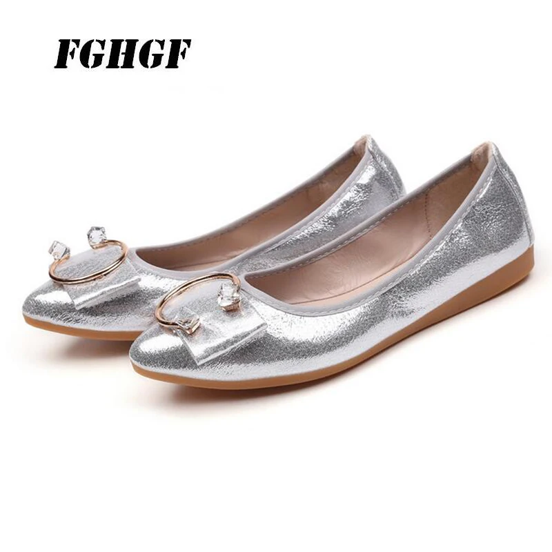 

New women's shoes water drill bead top flat shoes shallow mouth women's single shoes leisure sexy Dancing shoes Large size43