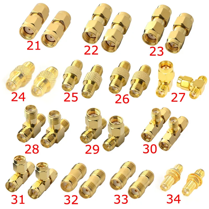 

2PCS RF Coaxial Coax SMA Adapter Kit SMA RP SMA Male and Female RF Coax Coupling Nut barrel Connector Converter For WIFI Antenna