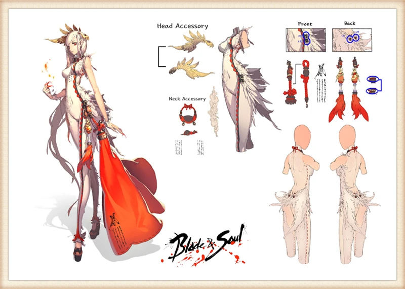Картонная Наклейка на стену Blade & Soul 42 х30 см|Наклейки стену| |