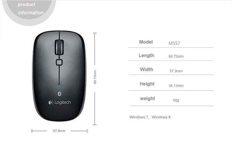 Logitech M557 Bluetooth беспроводной офис мышь для Windows Mac OS