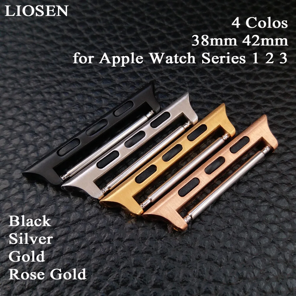 LIOSEN A Pair Seamless Metal Watchband Connector Adapter for Apple Watch Strap Linker 38mm 42mm Watches Accessories 4 Colors | Наручные