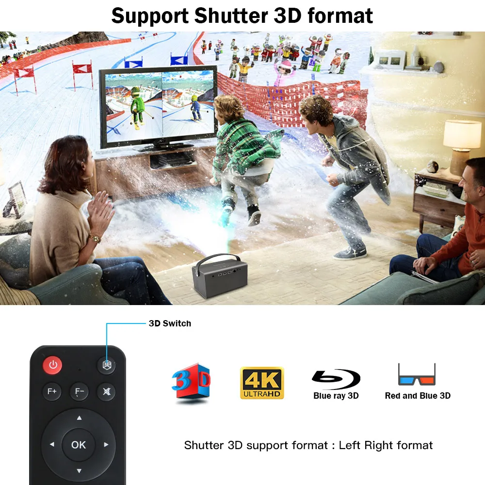 CRENOVA 2019 новейший AC3 Dolby DLP лазерный проектор V7 с разрешением 1280*800P 5G WFI Bluetooth 4 0