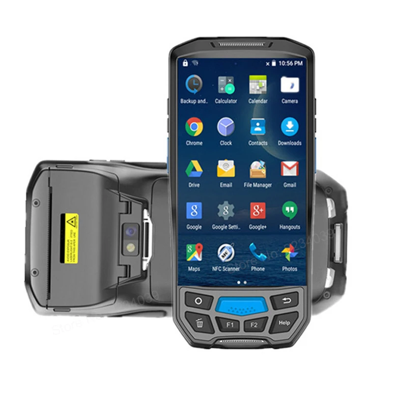 2 في 1 المدمج في 58 مللي متر الحرارية طابعة 4G محطة pos المحمولة اللاسلكية 1D/2D الباركود ماسحة المحمولة قارئ واي فاي /بلوتوث PDA