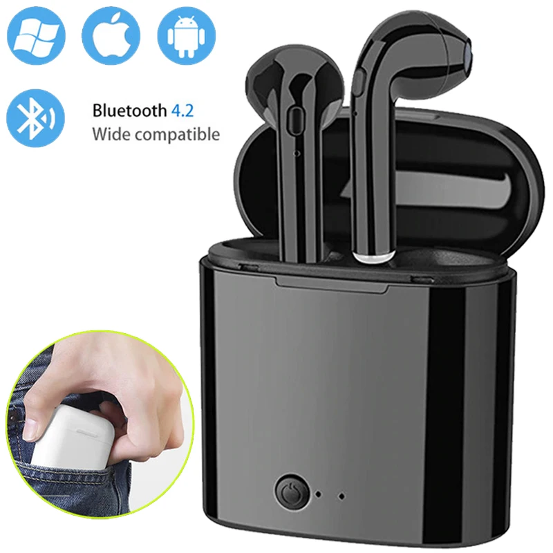 

i7s TWS Wireless Bluetooth Earphone Stereo Earbud Headset With Charging Box Mic For For phone iPhone Xiaomi Samsung Air pods