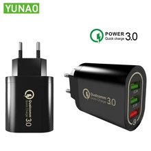 YUNAO BX373 Универсальное зарядное устройство для мобильного телефона 18 Вт Быстрая зарядка 3,0 сертификация безопасности США ЕС вилка для всех мобильных телефонов