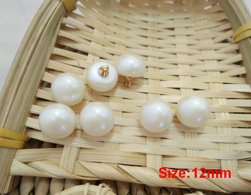 

1 pieces New style bright Pearl resin Metal gold foot shirt buttons Sweater button Decorations accessories 12mm Free shipping