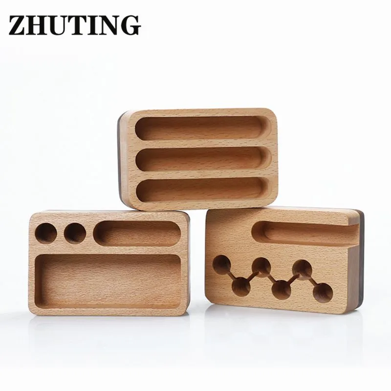 

Creative Wooden Business Card Holder Desk Display Stand Organizer Storage Box Office Accessories Delicate Practical