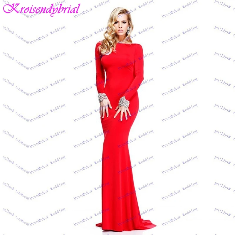 SQM029 Robe De Soiree Роскошные красные cексуальные вечерние платья с открытой спиной эластичные простые элегантные официальные платья для выпускного индивидуальный заказ