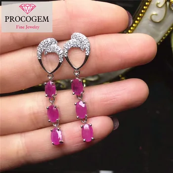 Natural Ruby Drop Earrings for Women Party Gifts 4x6mm 0.6ctX6 Genuine gemstone Fine Heart eardrops 925 Sterling silver #283
Natural Ruby Drop Earrings for Women Party Gifts 4x6mm 0.6ctX6 Genuine gemstone Fine Heart eardrops 925 Sterling silver #283