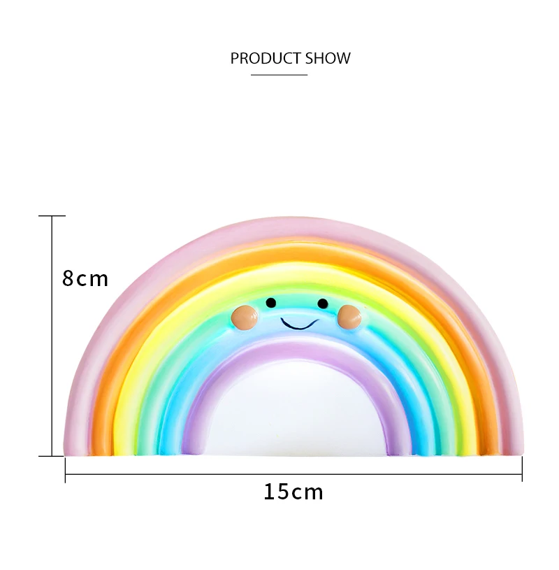 ROPIO Милая силиконовая Радужная Ночная лампа, Детская лампа, детский подарок, светодиодный Ночной светильник, декоративный светильник для детей, прикроватный светильник для спальни