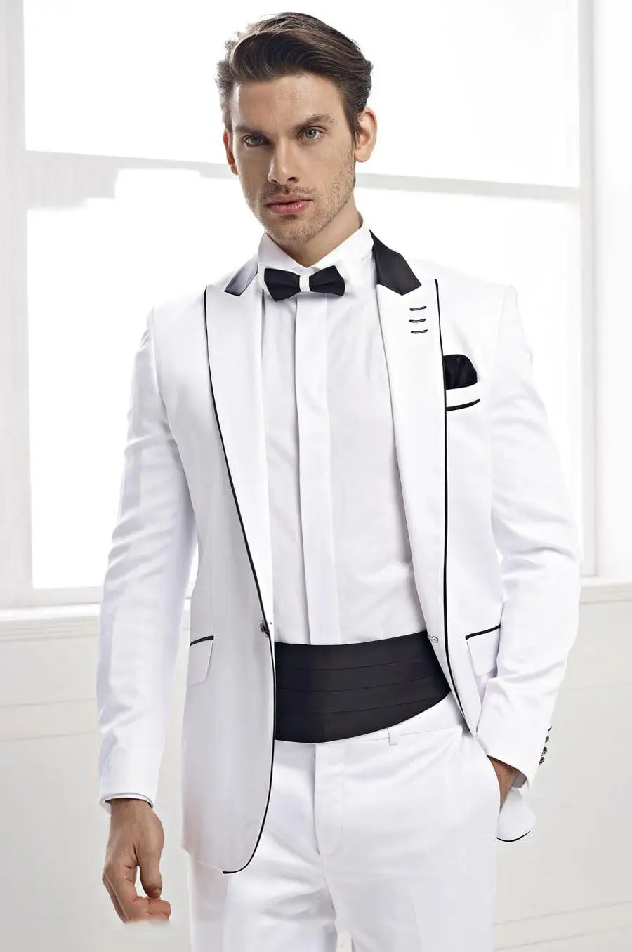 white groom jacket