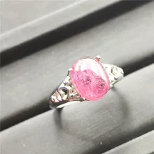 Натуральный розовый турмалин кольцо кристалл женщина мода Регулируемый размер обручальное кольцо 11x9 мм рейки рейрест камень AAAAA