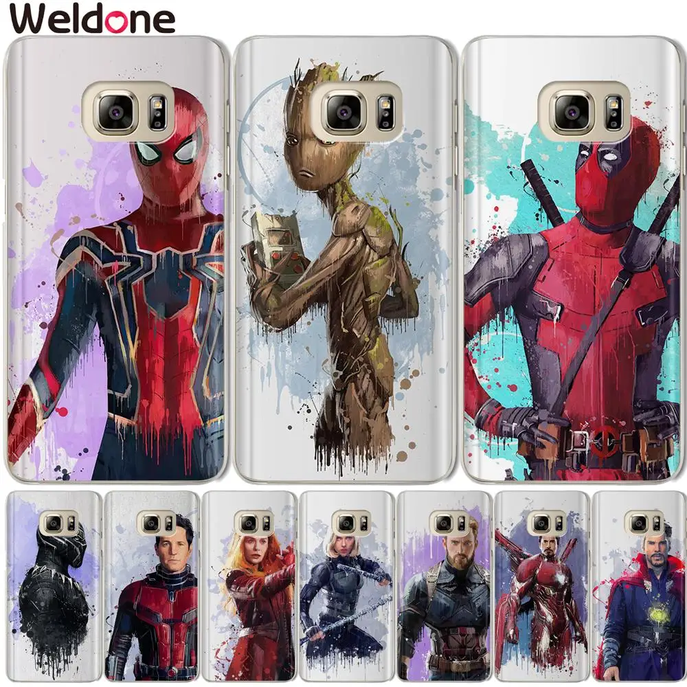 

Fashion Marvel Avengers Case For Samsung S9 Plus S7 S6 Edge S8 Plus G530 J3 J5 2016 2017 J2Prime Deadpool Groot case cover etui