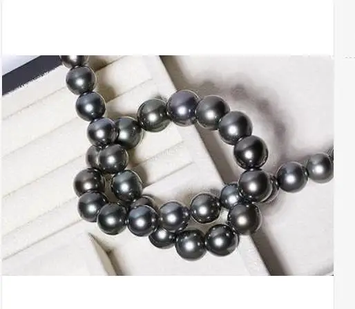 

stunning 11-12mm freshwater round black red pearl necklace 18inch925silver