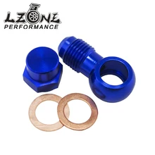 LZONE-алюминиевый синий 044 топливный насос AN6 до 12,5 мм выход Банджо Адаптер фитинг+ крышка JR-FK045BL