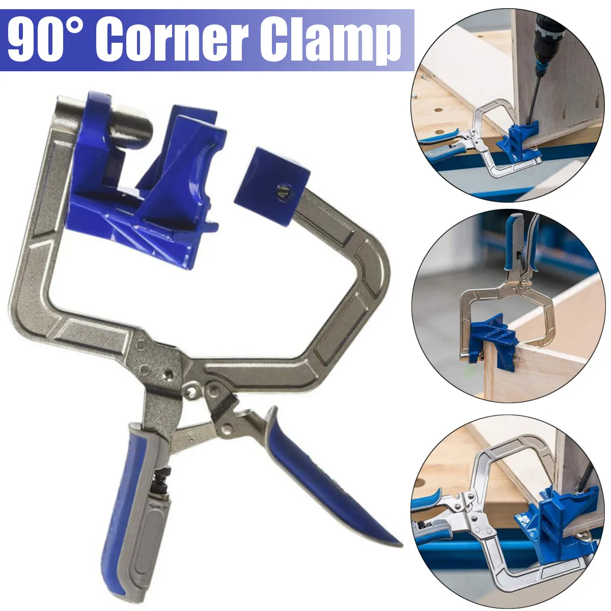 

New Auto-adjustable Rugged 90 Degree Corner Clamp and Face Frame Woodwork Right Angle Clamp Fit Tool