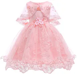 Девушка принцесса вечерние платье на день рождения Одежда для свадьбы девушка жемчужный цветок свадебное платье без рукавов платье для