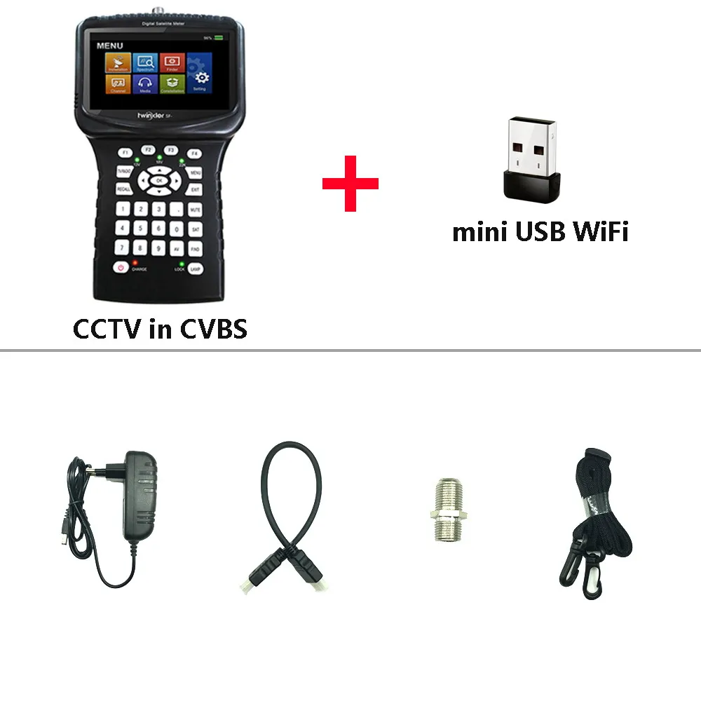 Twinkler SF-620S ручной HD Satfinder DVB S2 анализатор спектра CCCams CCTV камера в AHD TVI CVI Satlink спутниковый искатель метр - Цвет: CCTV in CVBS WiFi