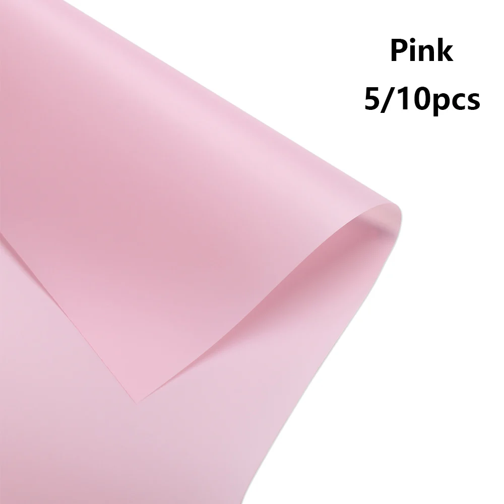 5 шт. в Корейском стиле цветной полупрозрачный водонепроницаемый бумажный обертывающий цветок обертка для букета бумага Рождественский свадебный подарочный пакет - Цвет: pink