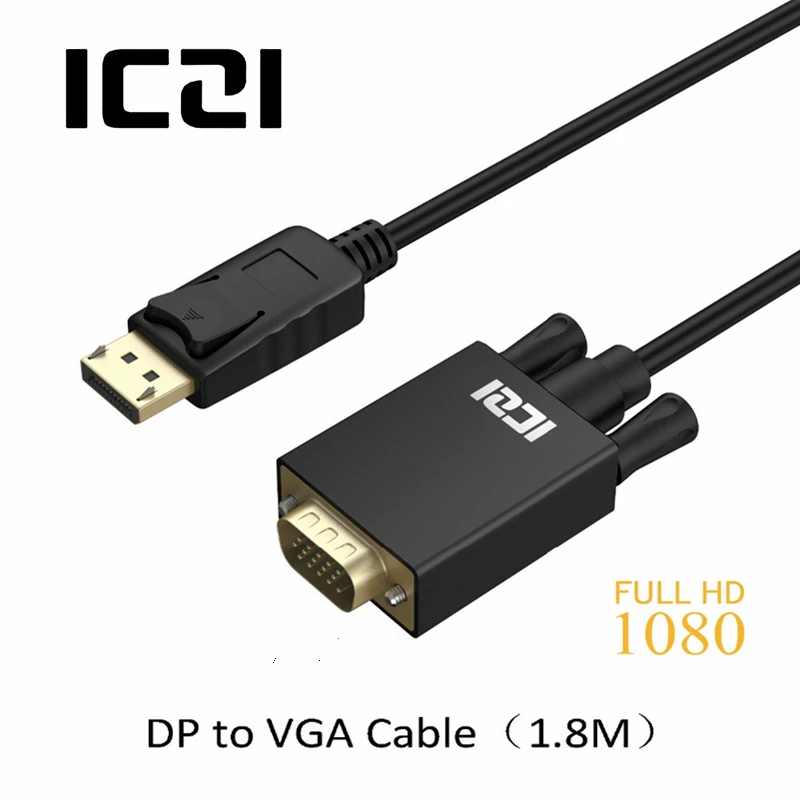 ICZI 1m 1.8m 3m 1080P DisplayPort to VGA Adapter Cable DP to VGA Cable
