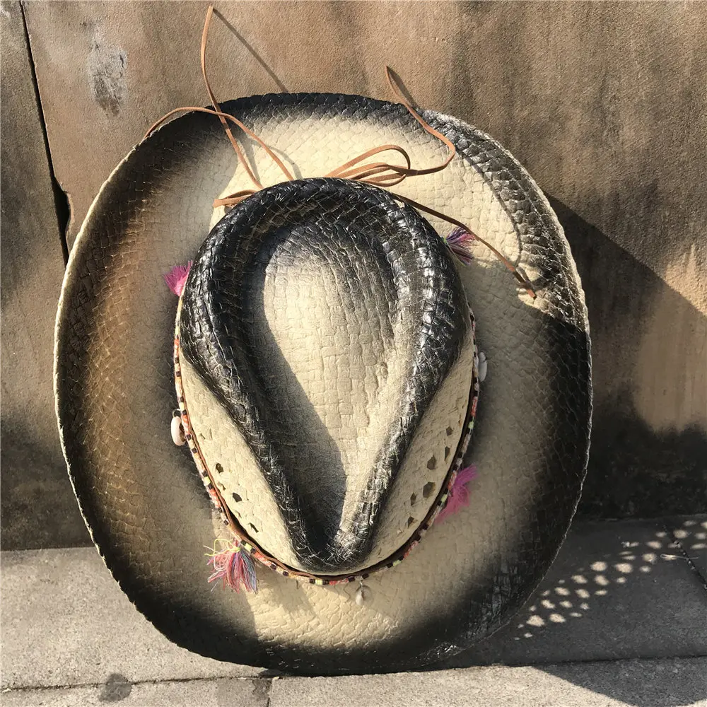 Женская Ковбойская шляпа Sombrero Hombre элегантная ковбойская в ковбойском стиле с