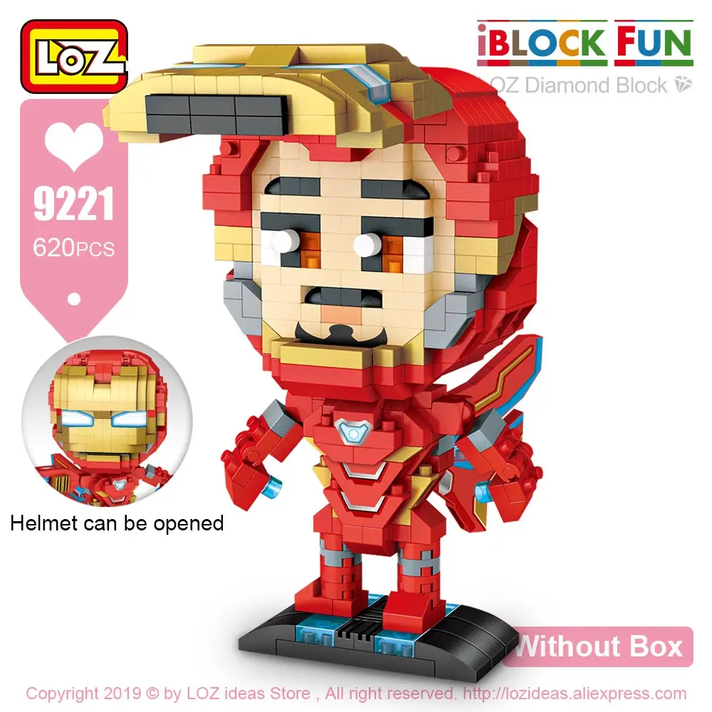 LOZ, алмазные блоки, супергерой, железный персонаж фильма, пластиковые строительные блоки, модель, Обучающие игрушки, Детская гелевая ручка, держатель, сделай сам - Цвет: 9221 Without Box