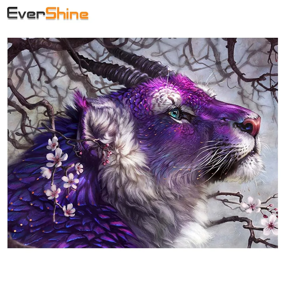

EverShine Diamond Painting Cross Stitch Animal Mosaic Full Square Crystal Diamond Embroidery Sheep Needlework Craft Home decor