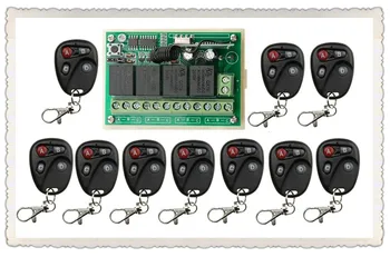 

DC12V 4CH 10A Wireless Remote Control Switch System teleswitch 1*Receiver +10 *Transmitters for Appliances Gate Garage Door