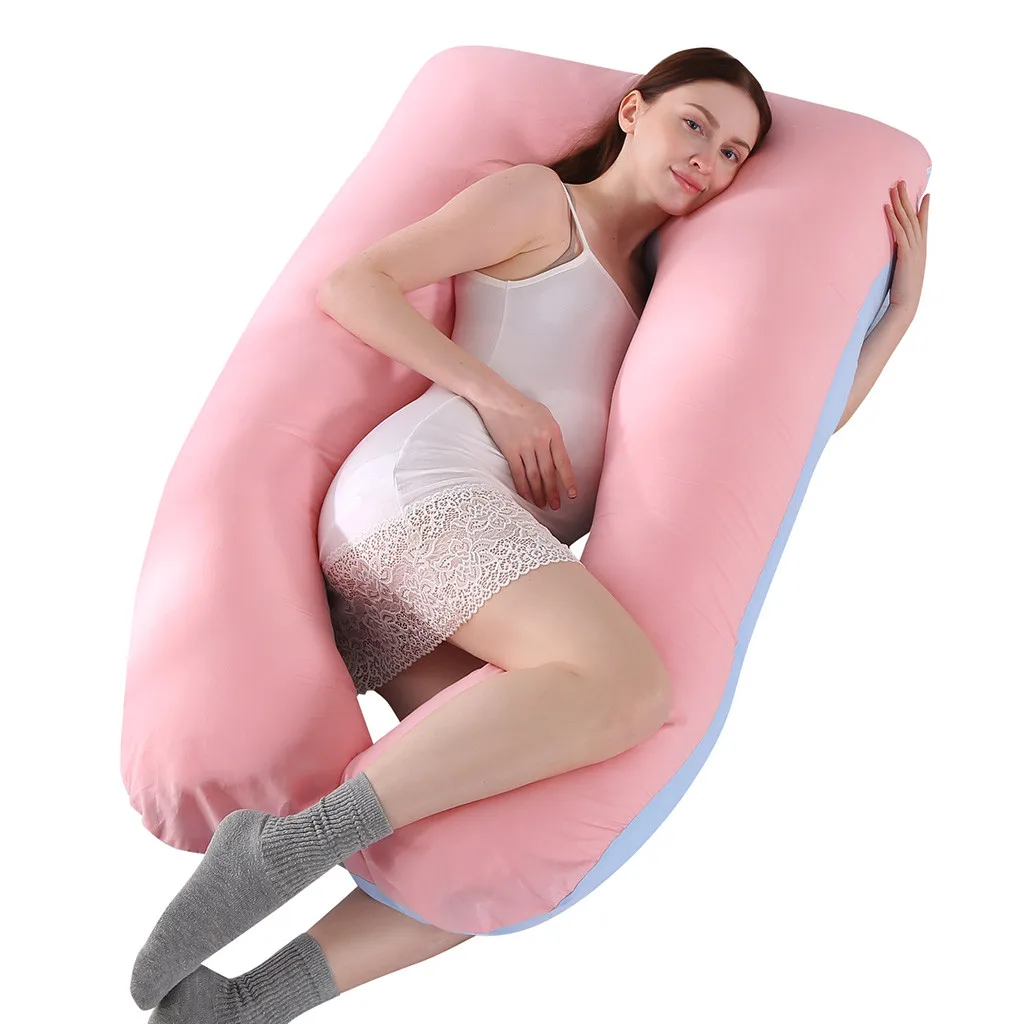 Подушка для сна для беременных женщин Pw12 хлопок одноцветная u-образная Подушка для беременных