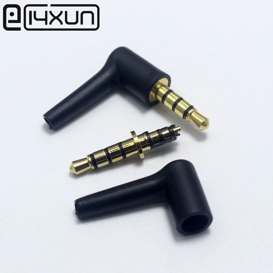 10 Pcs 3.5mm Jack 4 Pole 3.5mm Male 90 Right Angle Degree Lshaped