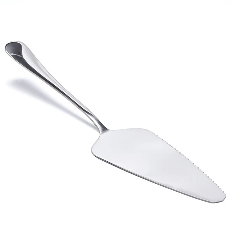 YUJIE Stainless Steel Toothed Cheese Cake Cutter Pizza Handle Spatula Slotted Pie Server Cutting Shovel For Accessories |