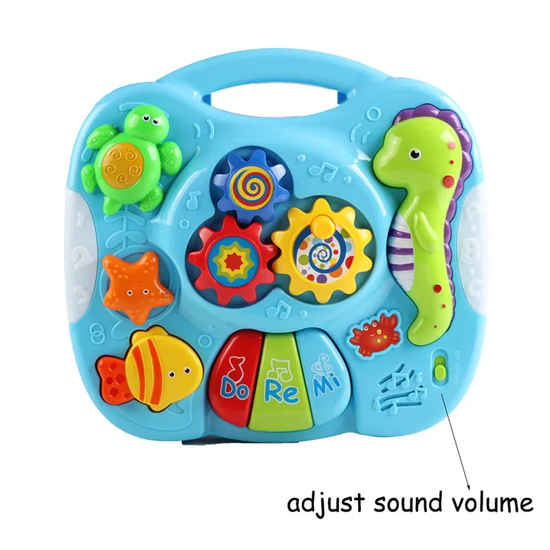 

Baby Multifunction Music Game Table With The Lights Marine Animals Creative Early Childhood Educational School Desk L789