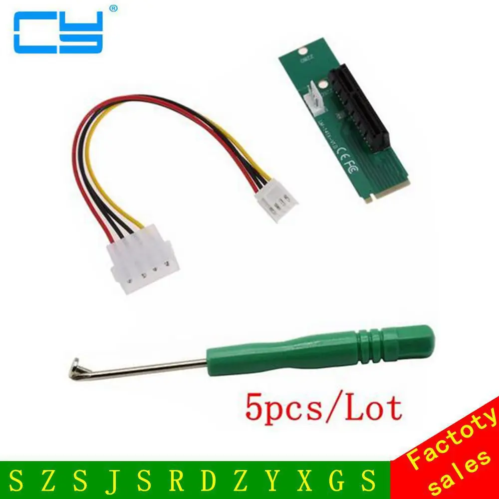 

5PCS/LOT NGFF to PCI-e 4x Slot Riser Card M key M2 SSD Port to PCI Express adapter Convertor