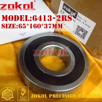 

ZOKOL 6413RS bearing 6413 2RS 180413 6413-2RS Deep Groove ball bearing 65*160*37mm