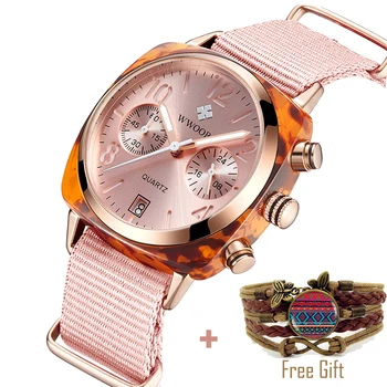 

2019 New Arrivals WWOOR Luxury Brand Lady Quartz Watch Sport Female Fashion Casual Watches For Women Nylon Band Relogio Feminino