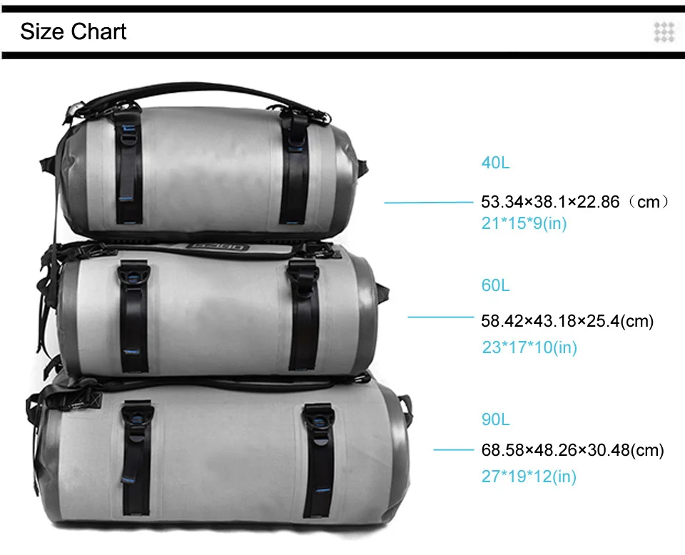 Duffel Bag Size Chart